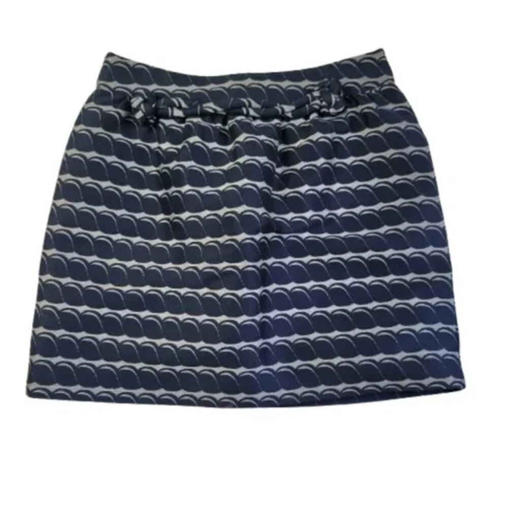 Kate Spade The Rules Mini Skirt Womens Size 4 Navy Gray Patterned